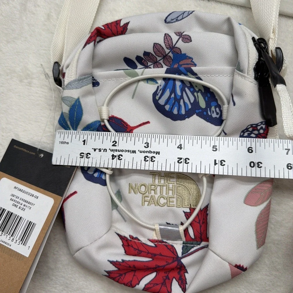 The North Face Jester Crossbody Bag Gardenia White Butterfly Print NWT OS - Picture 4 of 11